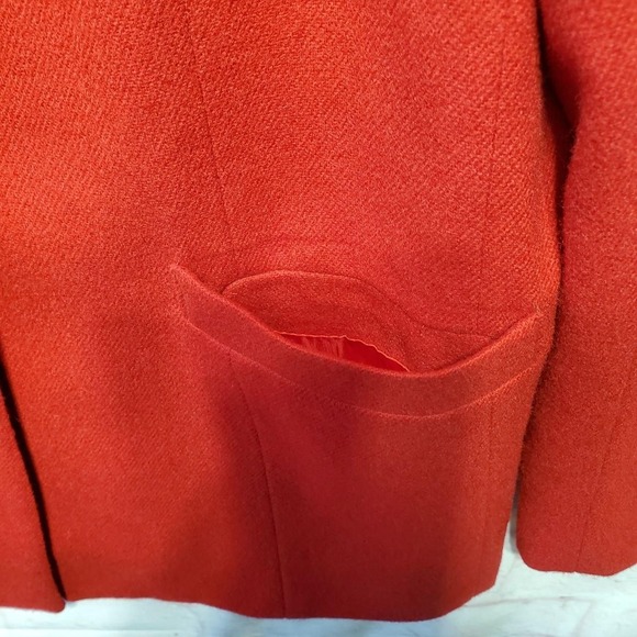 VTG Dumas 100% Pure Wool Jacket Womens Medium Red Classic Holiday 80s Blazer USA - Picture 8 of 15
